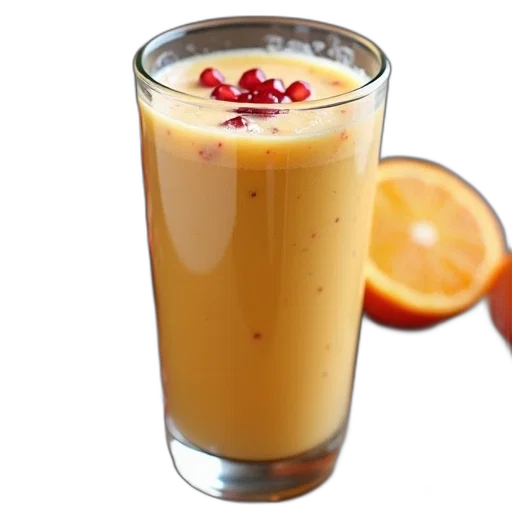 food, glass, filled, smoothie, containing, orange, juice, milk transparent PNG cut-out