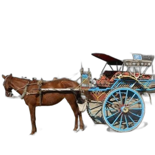 car, staff, furniture, concept art, photorealistic, 3d render, city street, horse-drawn transparent PNG cut-out