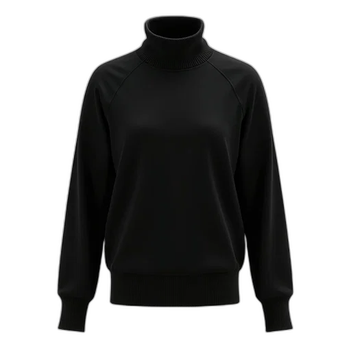 jacket, dark, black, turtleneck, sweater, long, sleeves, displayed transparent PNG cut-out