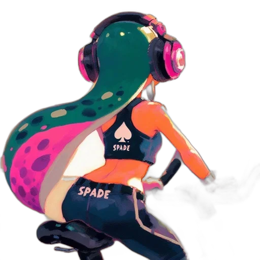 jacket, weapon, staff, dress, concept art, vaporwave, pixel art, 3d render transparent PNG cut-out