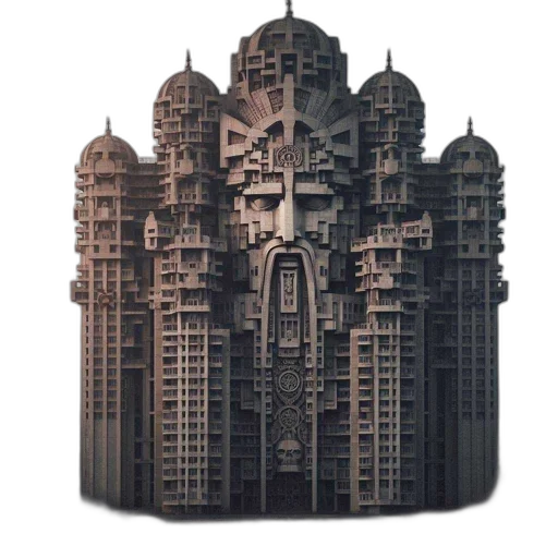 building, crown, robot, furniture, 3d render, concept art, pixel art, fantasy art transparent PNG cut-out