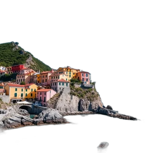 umbrella, building, dress, dragon, photorealistic, 3d render, concept art, beach transparent PNG cut-out