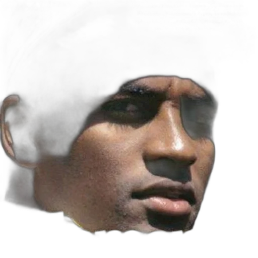 face, hat, mask, hair, 3d render, photorealistic, concept art, vaporwave transparent PNG cut-out