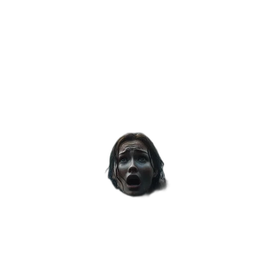 face, mask, crown, hair, 3d render, photorealistic, concept art, pixel art transparent PNG cut-out