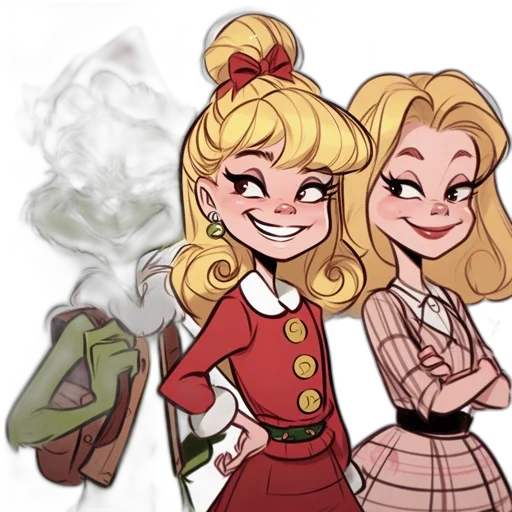 concept art, cartoon, comic book art, anime, three, animated, characters, depicted transparent PNG cut-out