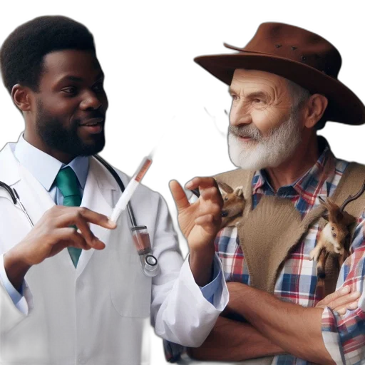 two, men, one, medical, attire, another, casually, dressed transparent PNG cut-out