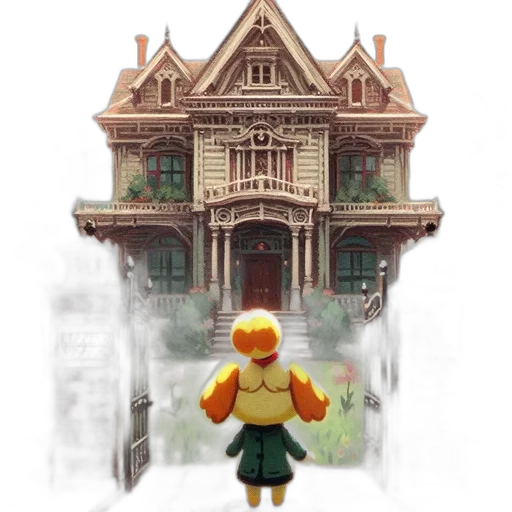 building, pixel art, concept art, 3d render, watercolor, fog, city street, snow transparent PNG cut-out