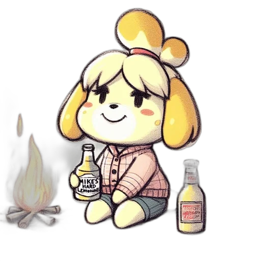 bottle, staff, food, animal, watercolor, concept art, pixel art, anime transparent PNG cut-out