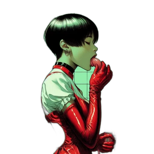 jacket, robot, mask, comic book art, concept art, cyberpunk, cartoon, red transparent PNG cut-out