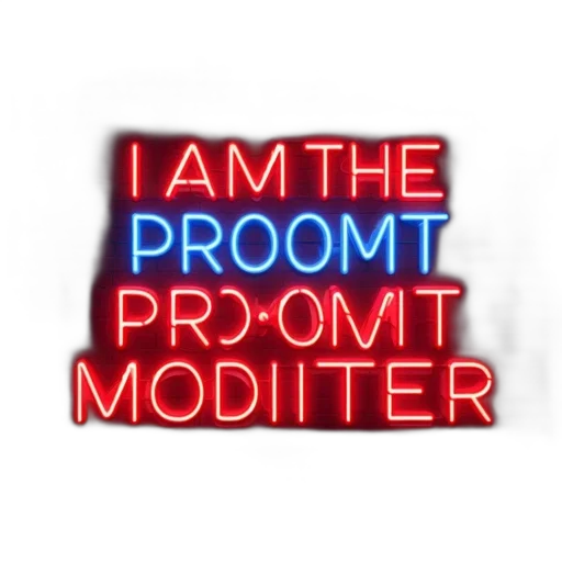 3d render, vaporwave, pixel art, illuminated, neon, sign, reads, proomt transparent PNG cut-out