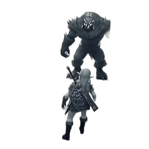 weapon, creature, robot, concept art, 3d render, fantasy art, pixel art, dark transparent PNG cut-out