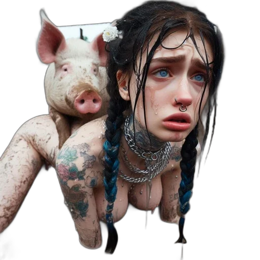 animal, creature, face, concept art, photorealistic, cyberpunk, 3d render, young transparent PNG cut-out