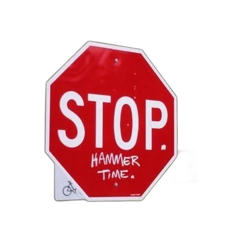 stop, sign, words, hammer transparent PNG cut-out