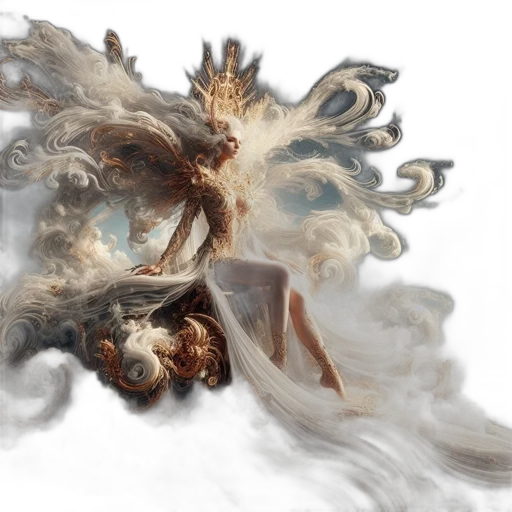 dragon, hair, mask, creature, fantasy art, concept art, photorealistic, 3d render transparent PNG cut-out