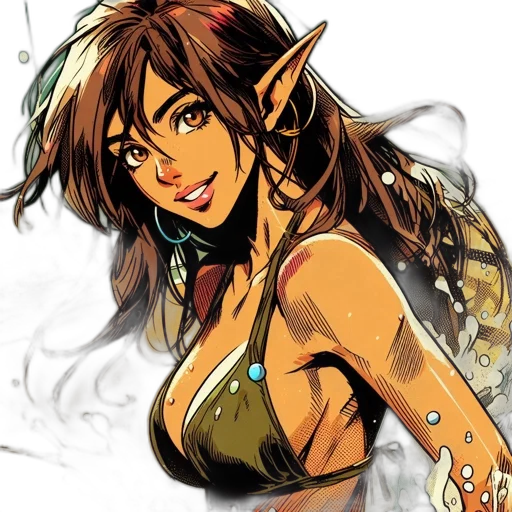 dragon, fantasy art, comic book art, concept art, anime, confident, female, character transparent PNG cut-out