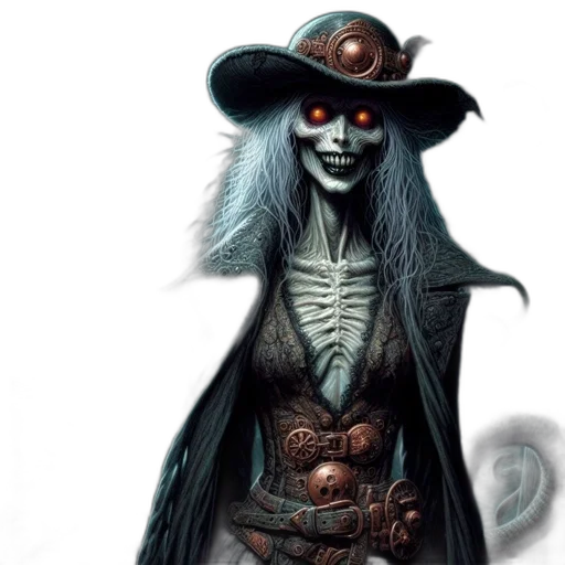 hat, mask, creature, face, concept art, fantasy art, comic book art, photorealistic transparent PNG cut-out