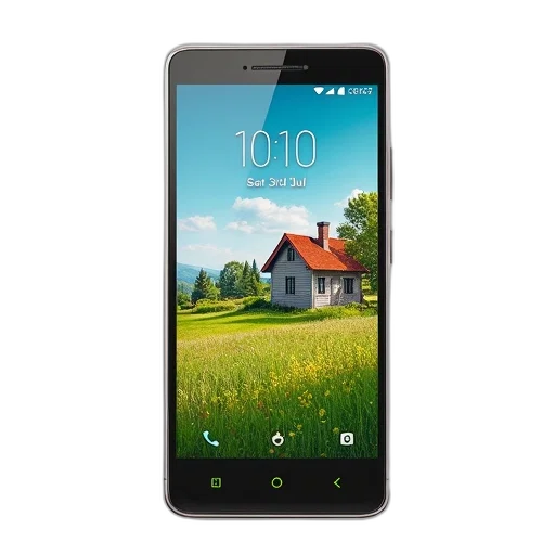modern, smartphone, large, touchscreen, display, showing, colorful, wallpaper transparent PNG cut-out