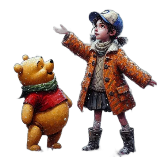 jacket, animal, hat, concept art, photorealistic, 3d render, fantasy art, snow transparent PNG cut-out