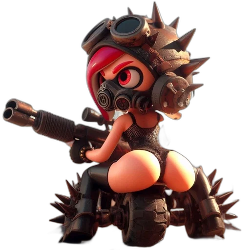 weapon, robot, staff, concept art, 3d render, pixel art, cyberpunk, stylized transparent PNG cut-out
