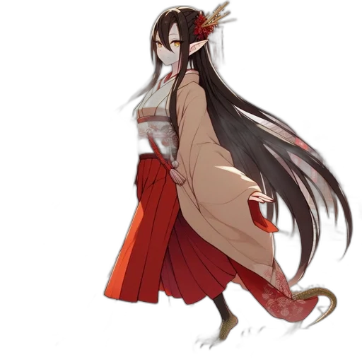 dragon, dress, staff, creature, concept art, fantasy art, anime, pixel art transparent PNG cut-out