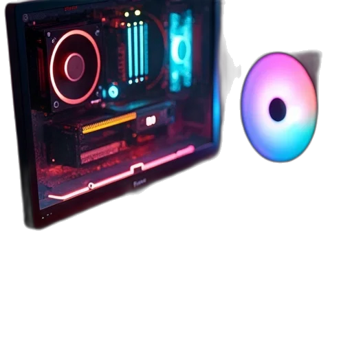 robot, weapon, vaporwave, 3d render, cyberpunk, pixel art, neon lights, neon transparent PNG cut-out