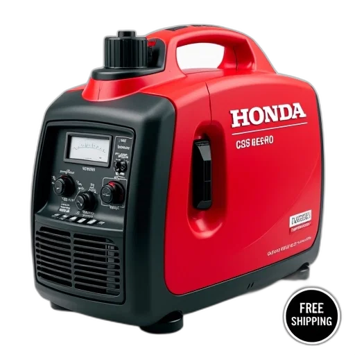red, black, honda, generator, brand, name, prominently, displayed transparent PNG cut-out