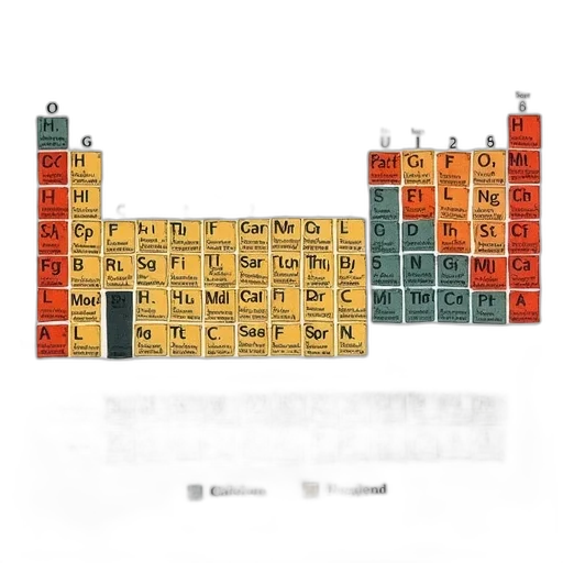 bottle, periodic, table, elements, focus, first, starting, hydrogen transparent PNG cut-out