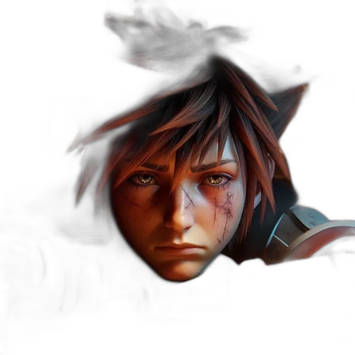 face, mask, weapon, concept art, photorealistic, fantasy art, 3d render, dark transparent PNG cut-out