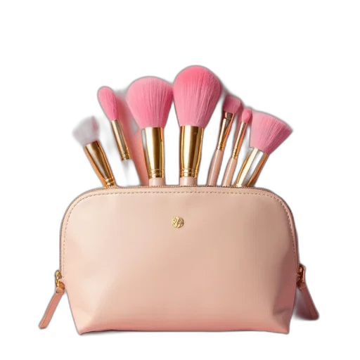 crown, pastel, golden, set, pink, makeup, brushes, gold transparent PNG cut-out