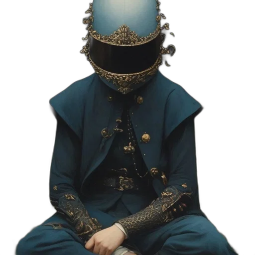 mask, crown, robot, hat, concept art, 3d render, cyberpunk, outer space transparent PNG cut-out
