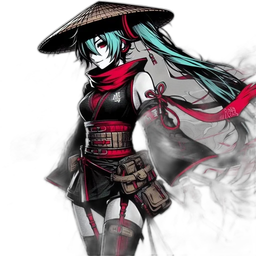 mask, staff, anime, fantasy art, concept art, pixel art, red, monochrome transparent PNG cut-out
