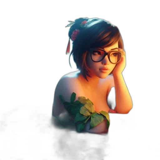 dress, face, flower, crown, fantasy art, concept art, photorealistic, 3d render transparent PNG cut-out