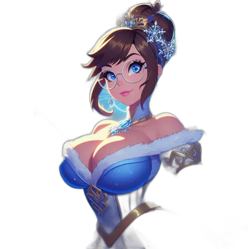 dress, staff, crown, weapon, anime, fantasy art, concept art, pixel art transparent PNG cut-out