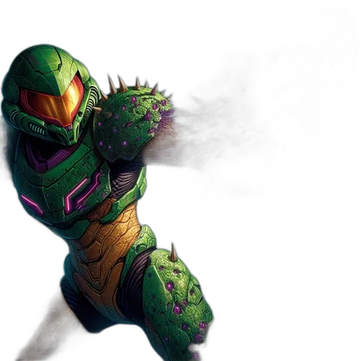 mask, dragon, robot, concept art, fantasy art, 3d render, comic book art, green transparent PNG cut-out
