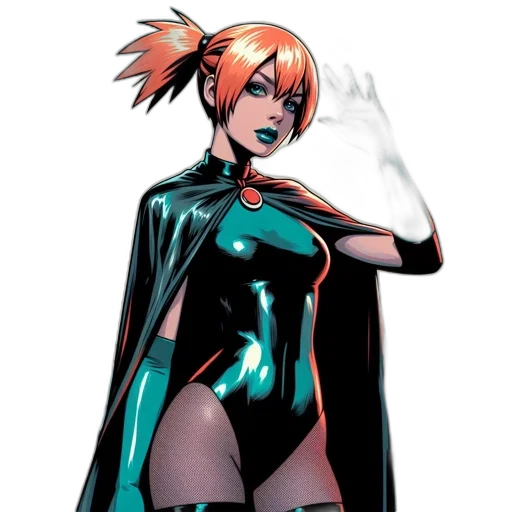comic book art, concept art, cartoon, cyberpunk, dark, animated, female, character transparent PNG cut-out