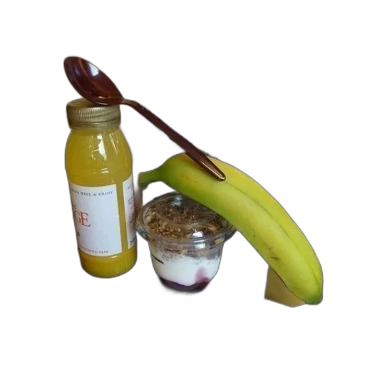 food, staff, bottle, weapon, bag, breakfast, banana, yogurt transparent PNG cut-out