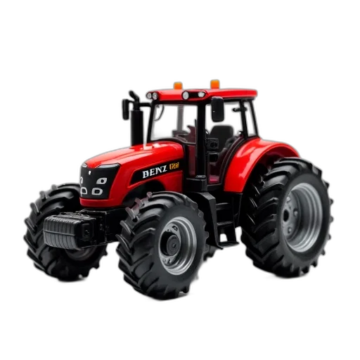 red, black, toy, tractor, cab, front, grille, displayed transparent PNG cut-out