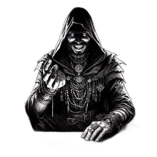 mask, jacket, staff, face, concept art, comic book art, pixel art, fantasy art transparent PNG cut-out