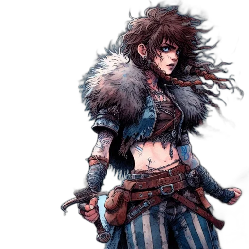 weapon, sword, fantasy art, concept art, comic book art, watercolor, blue, woman transparent PNG cut-out