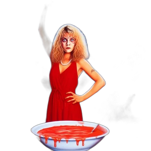 dress, concept art, pixel art, comic book art, photorealistic, fire, red, woman transparent PNG cut-out
