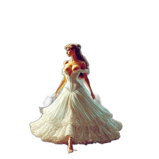 dress, crown, jewelry, shoes, concept art, pixel art, fantasy art, photorealistic transparent PNG cut-out