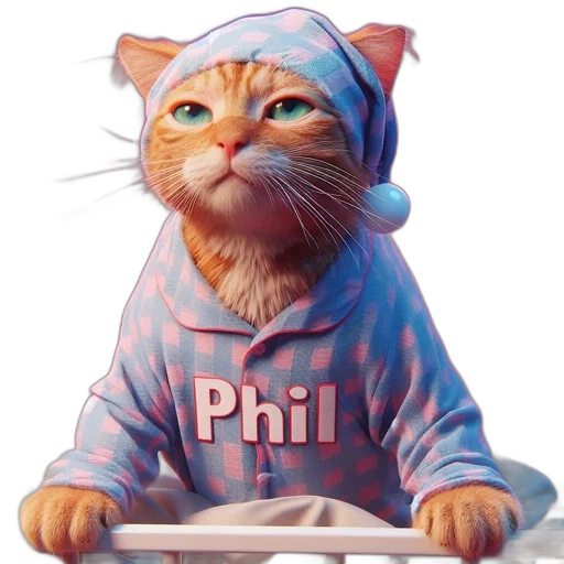 animal, vaporwave, photorealistic, concept art, 3d render, ginger, cat, blue transparent PNG cut-out