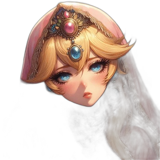crown, face, hat, mask, concept art, fantasy art, anime, watercolor transparent PNG cut-out