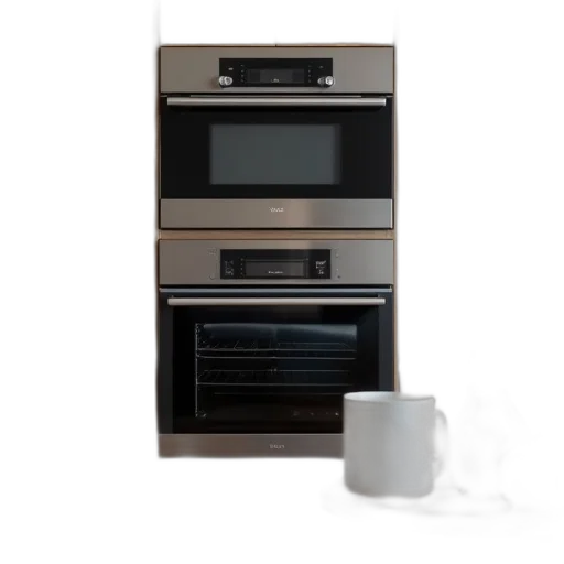 3d render, modern, kitchen, stainless, steel, appliances, including, double transparent PNG cut-out