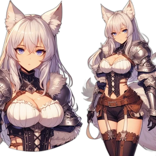 fantasy art, concept art, anime, pixel art, monochrome, dark, animated, female transparent PNG cut-out
