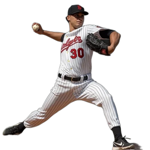 photorealistic, baseball, player, first transparent PNG cut-out