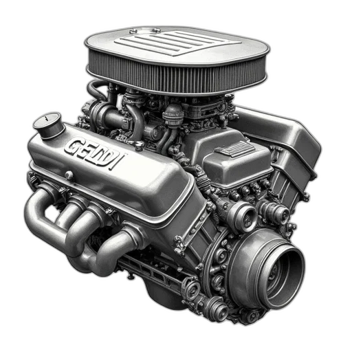 car, 3d render, detailed, sketch, vintage, engine, showcasing, intricate transparent PNG cut-out