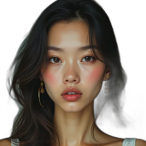 face, jewelry, hair, mask, photorealistic, oil painting, fantasy art, concept art transparent PNG cut-out
