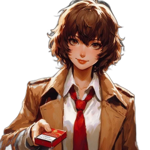 jacket, face, staff, weapon, anime, concept art, oil painting, photorealistic transparent PNG cut-out