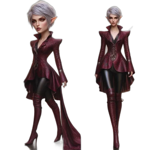 dress, concept art, 3d render, fantasy art, comic book art, dark, monochrome, earth tones transparent PNG cut-out